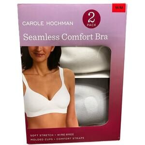 Carole Hochman Women's Seamless Comfort Bra’s 2 pack Wire Free Size Medium NIB